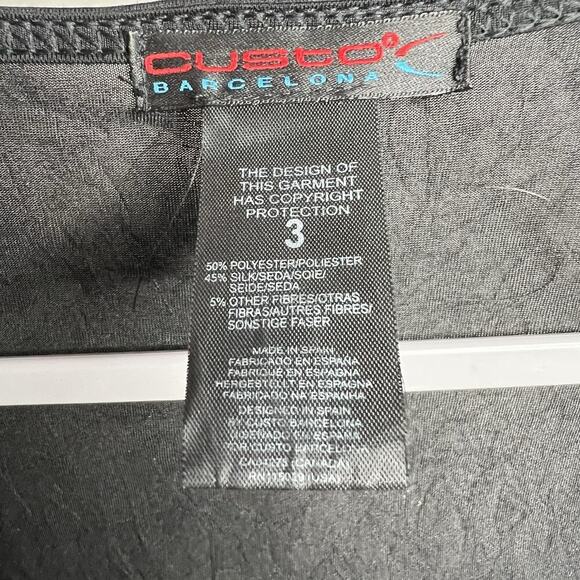 Custo Barcelona Dress Womens Size 3 US Medium Black Silver Silk Blend Sequin Y2K - Picture 16 of 16